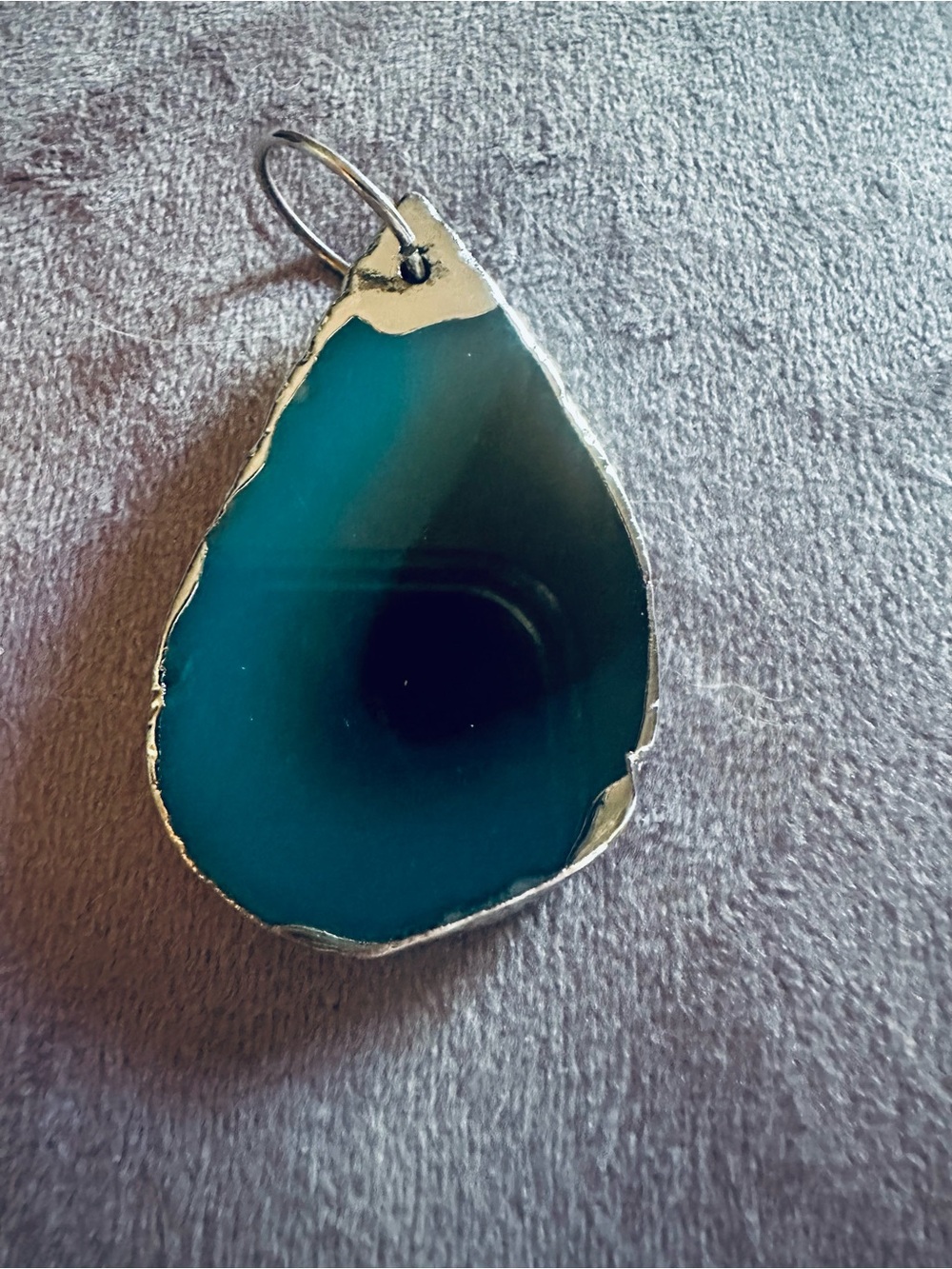 Blue Agate Sliced Geode Pendant